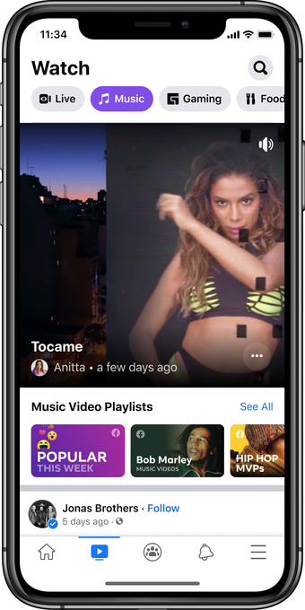 Es oficial, Facebook lanzó en su plataforma videos musicales. adrian abreo